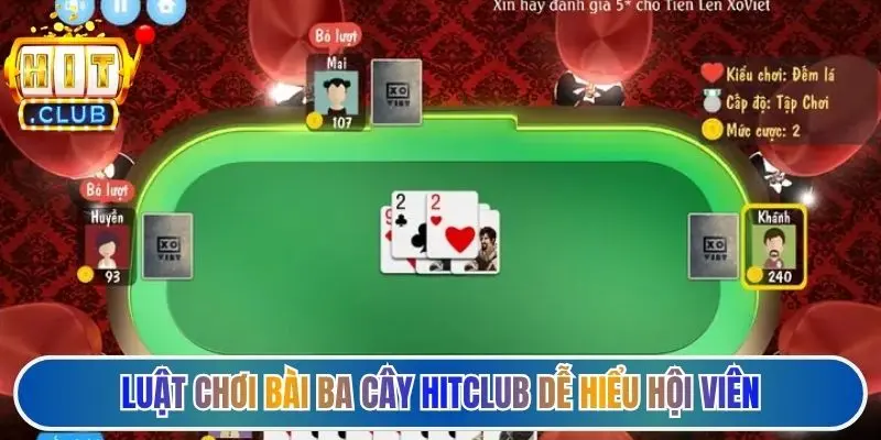 Luật chơi bài ba cây Hitclub dễ hiểu hội viên